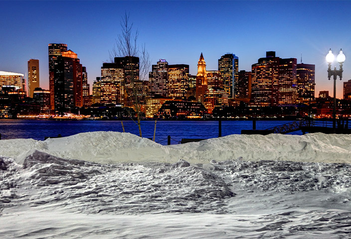 City view on winter season